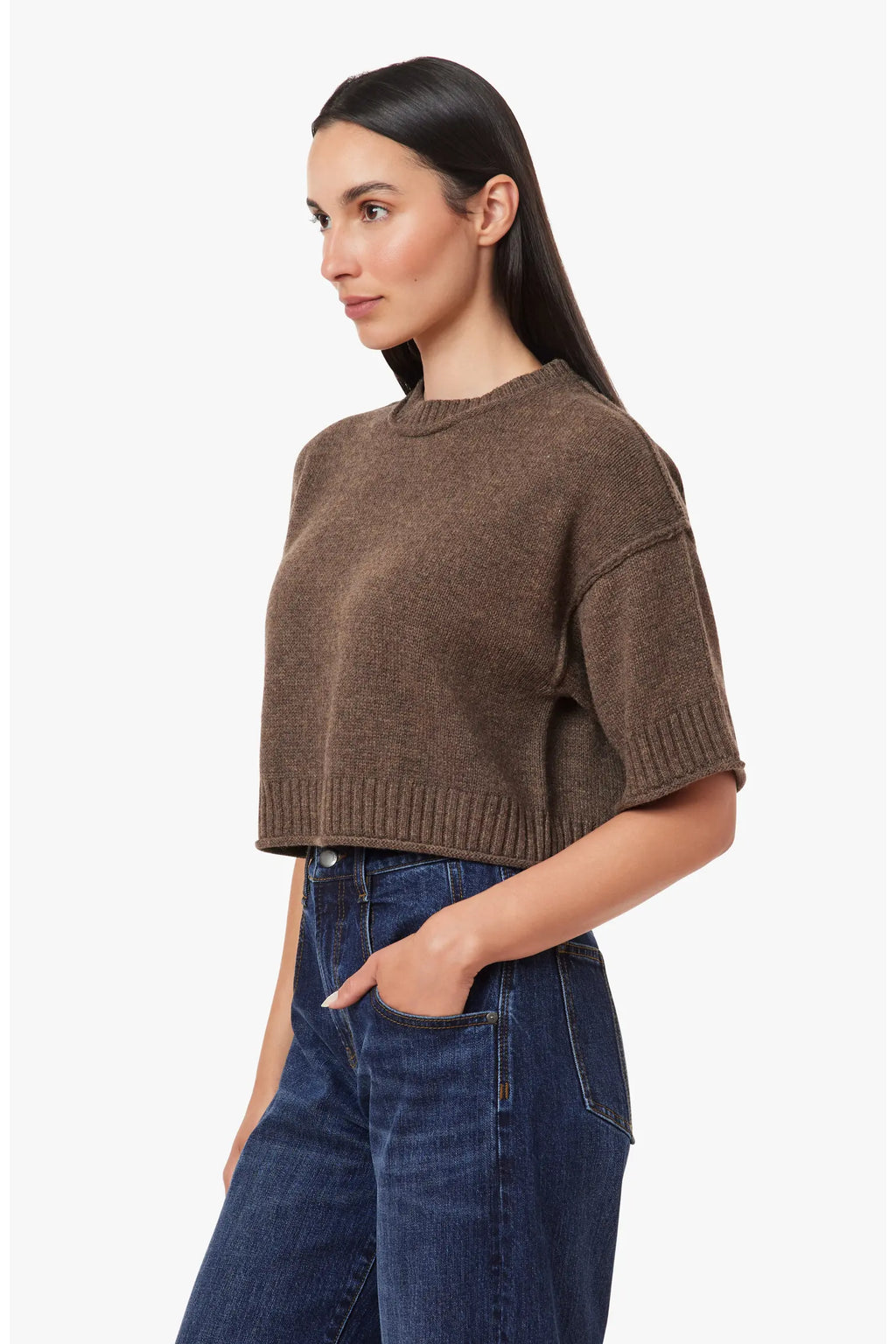 Crew Neck Short Sleeve Sweater