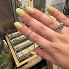 ***Silver & Gold Plated Ring with Aquamarine Stone