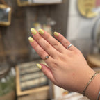 ***Gold Plated Square Rutilated Quartz Ring - Size