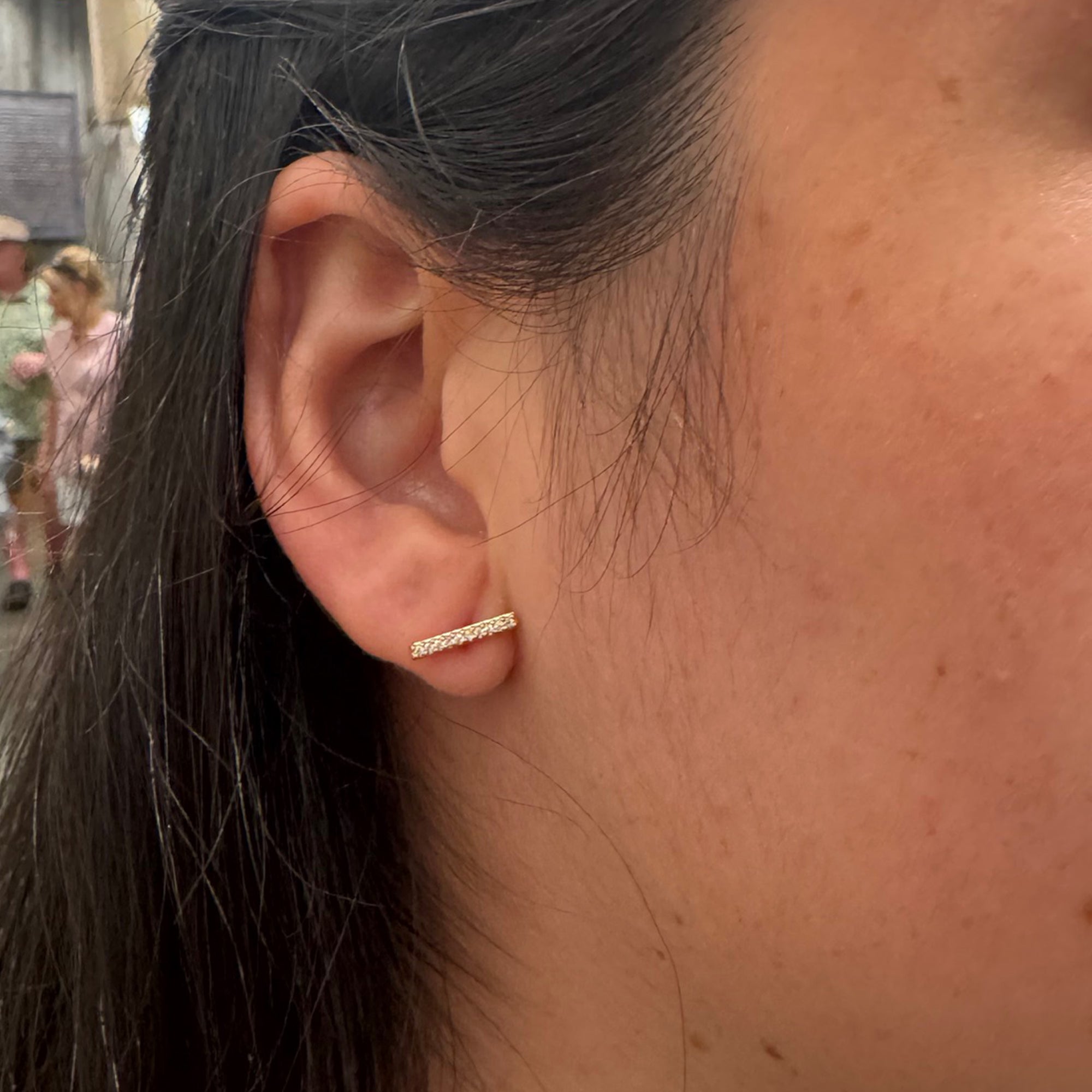 Gold Plated Multi Bar Crystal Studs