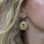 Brass Circle Keyhole Earrings