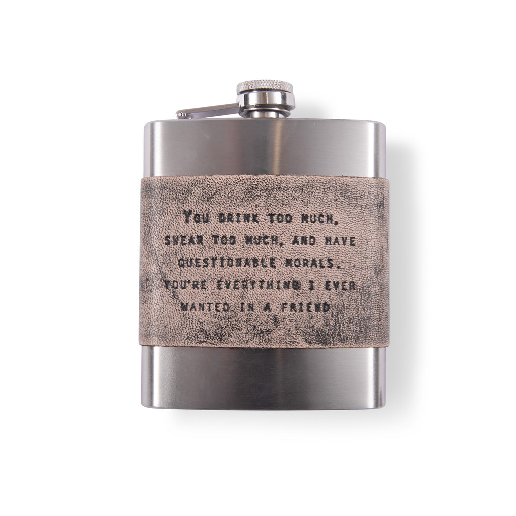 Leather Metal Flask