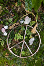 Small Hanging Metal & Jute Peace Sign