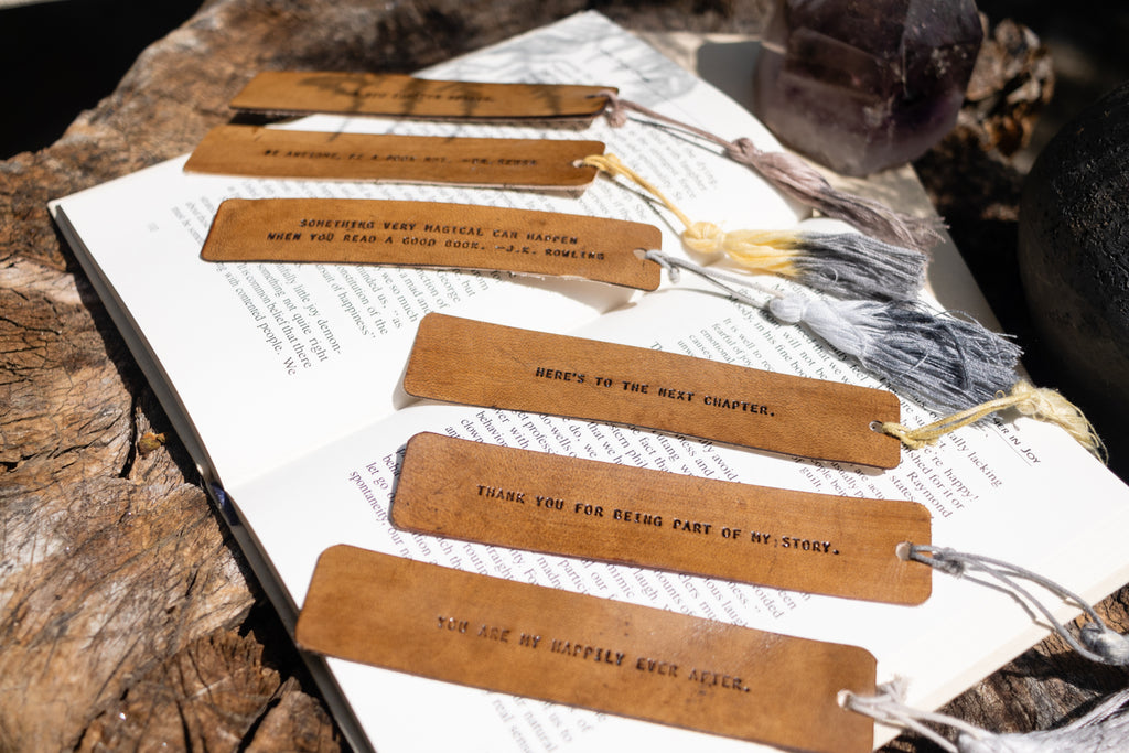 In The Book Of Your Life Leather Bookmark