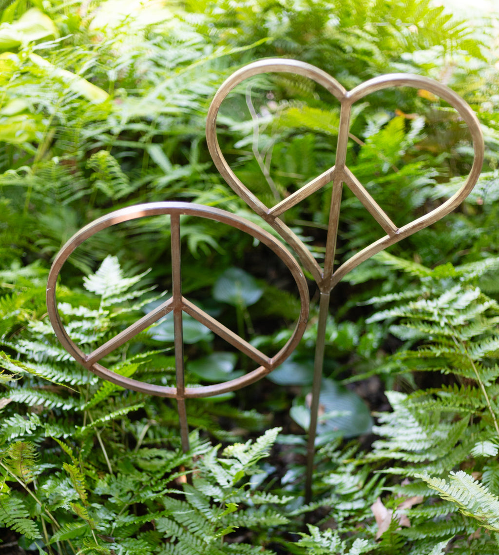 Metal Peace Sign Garden Stake