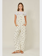 Slouchy Relax Fit Denim Overall - Polka Dot