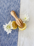 Olive Wood Lemon Squeezer 6"