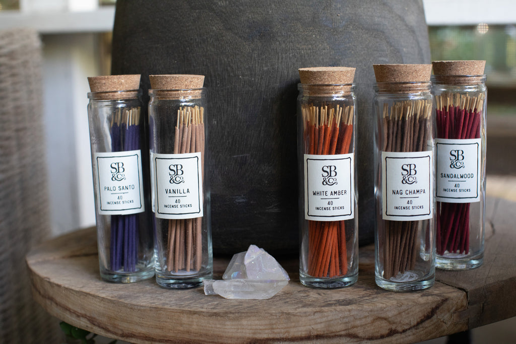 White Amber Incense in Glass Jar