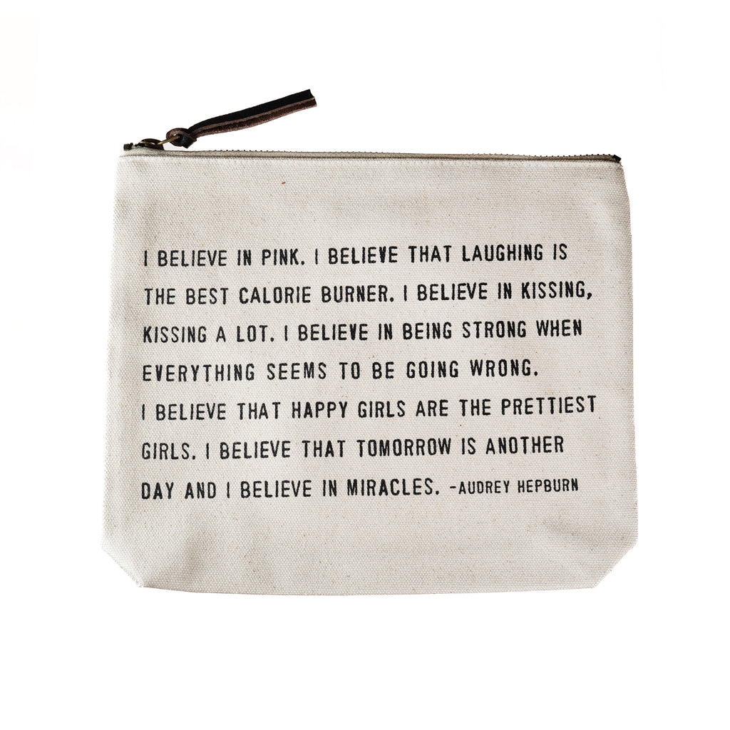 Canvas Zip Bag - Cream