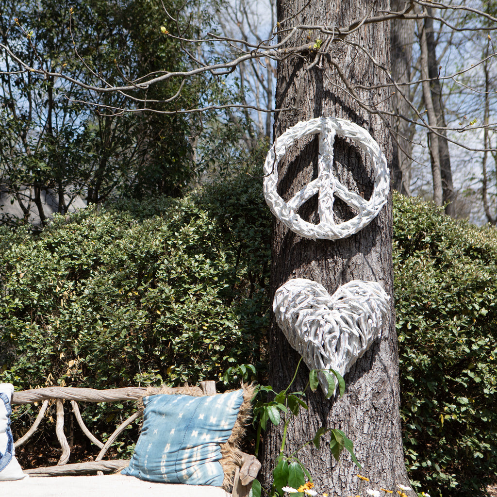***Peace Sign XXLarge Whitewash Driftwood - 40x40