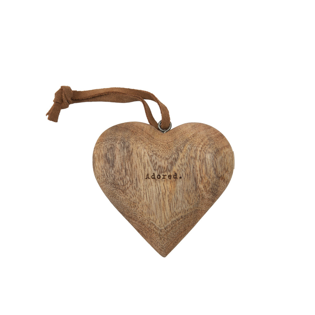Small Engraved Wood Hearts
