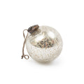 Silver Ball Round Glass Ornament