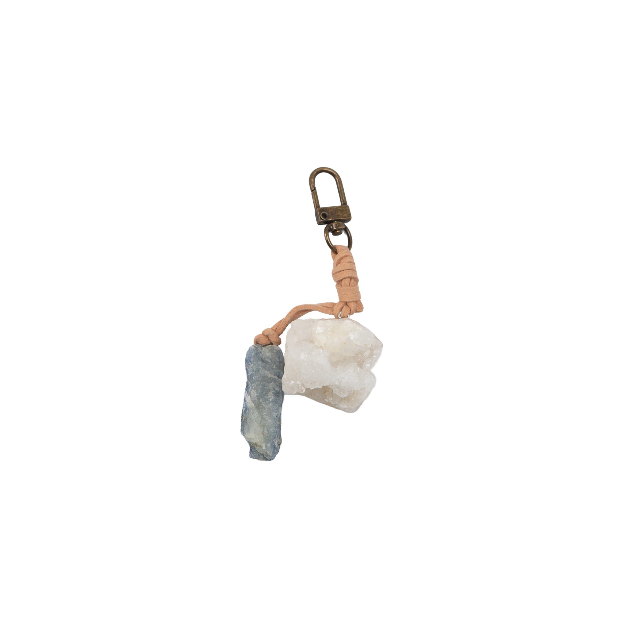 Solidate Point & Natural Broken Geode  Keychain