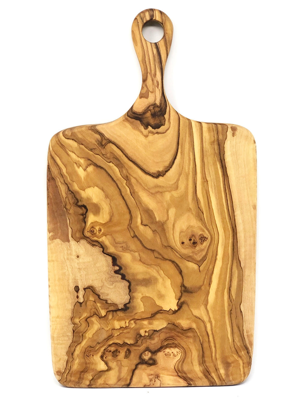 Olive Wood Rectangular Cutting Board with Handle - 16"