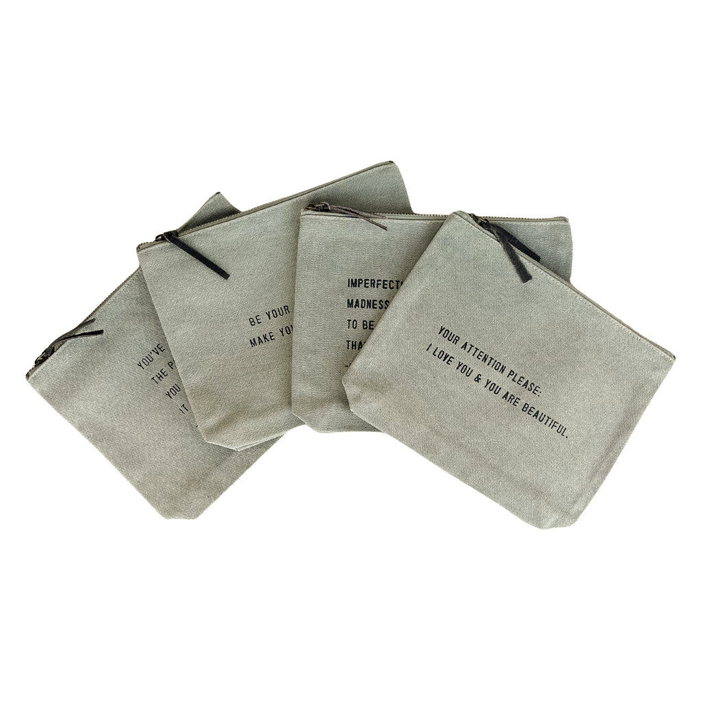 Sage Canvas Zip Bag
