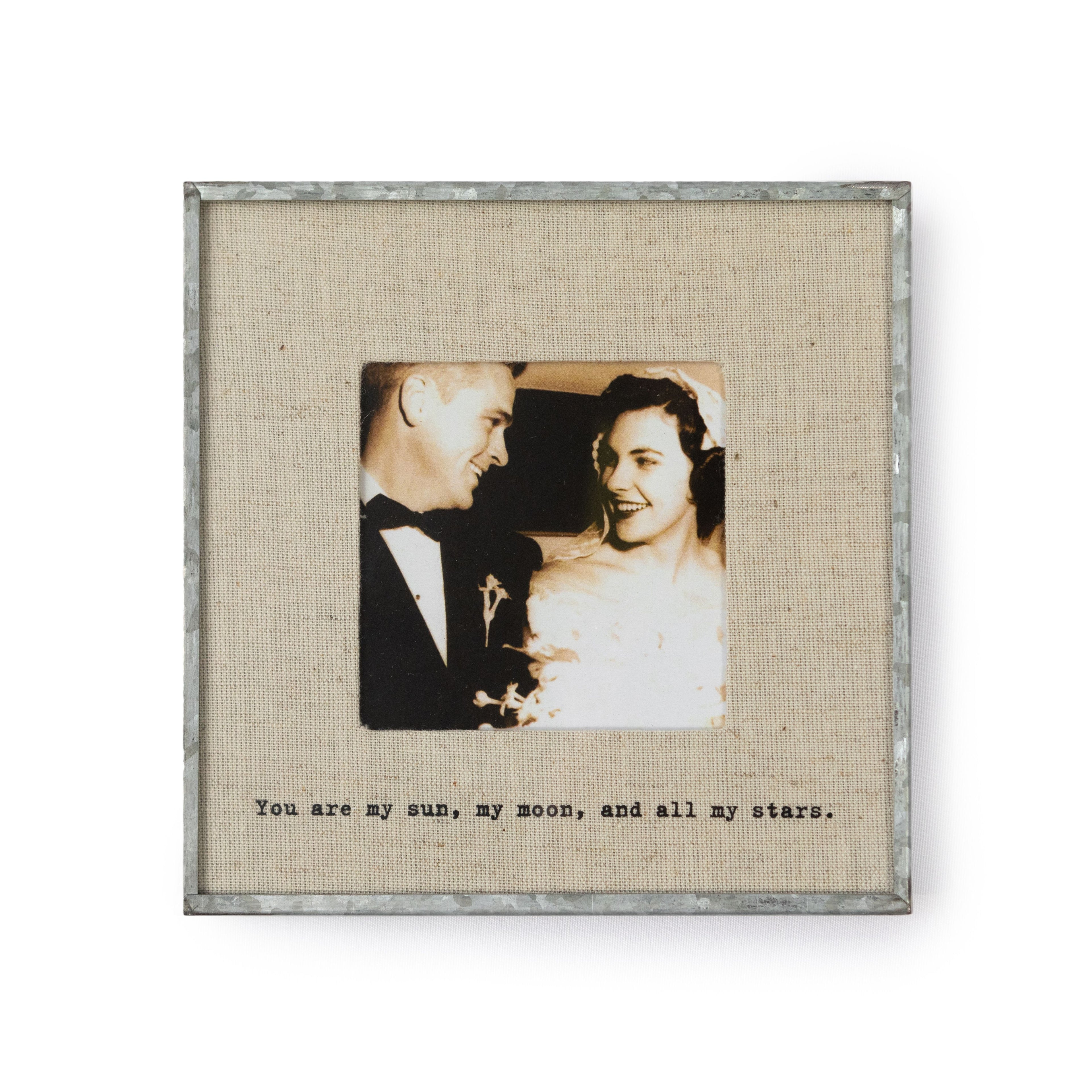 "My Sun" Zinc Linen Frame 3.5”x3.5"