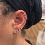 Gold Plated Baguette Chain Studs