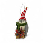 Boy Penguin With Red & White Long Cap Ornament - Huddle of Penguins Collection