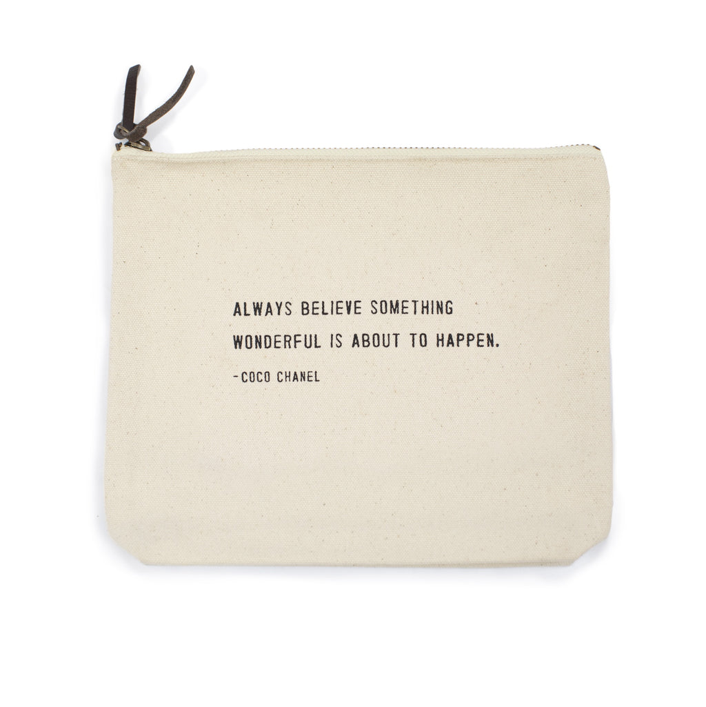 Canvas Zip Bag - Cream