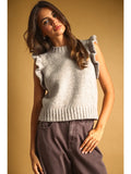 Ruffle Sleeve Sweater Top