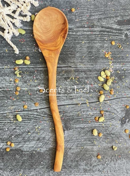 Olive Wood Spoon Weavy Handle 13"