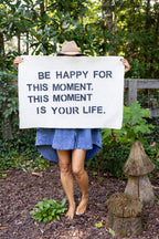 Be Happy For This Moment Hand Painted Wall Hanging - 37"x25"