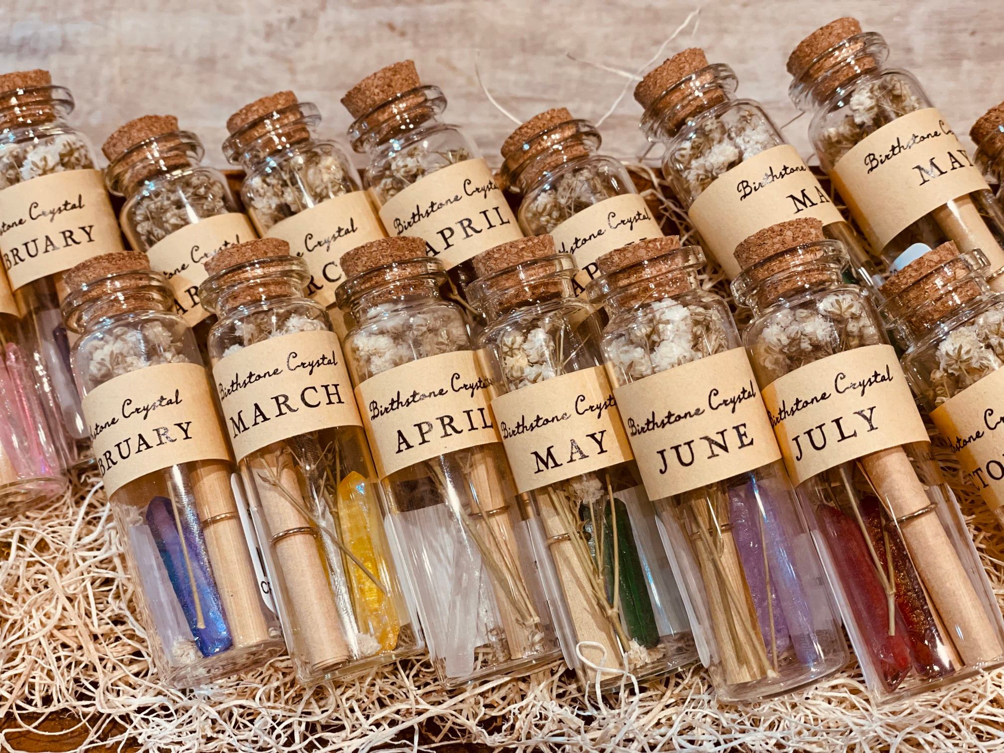 Birthstone Crystal Wishing Bottle
