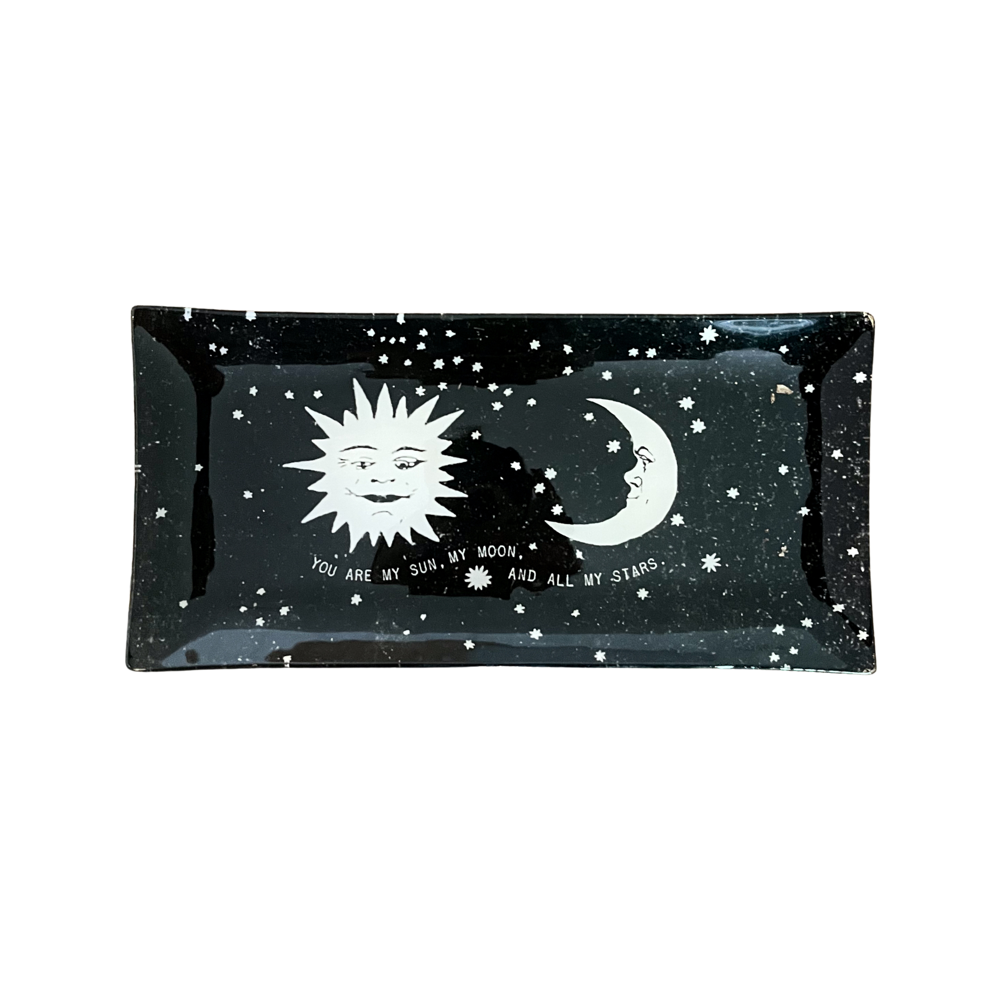 My Sun, My Moon Small Rectangle Decoupage Plate 8.5" x 4"