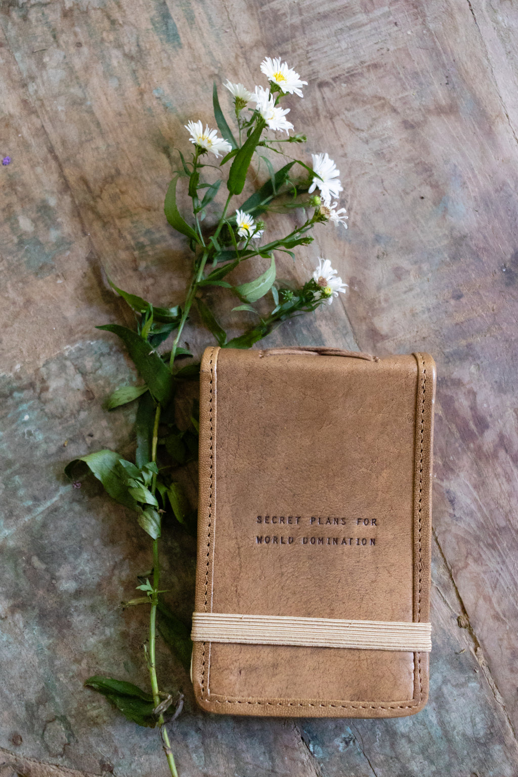 Secret Plans Mini Signature Leather Journal - Maple
