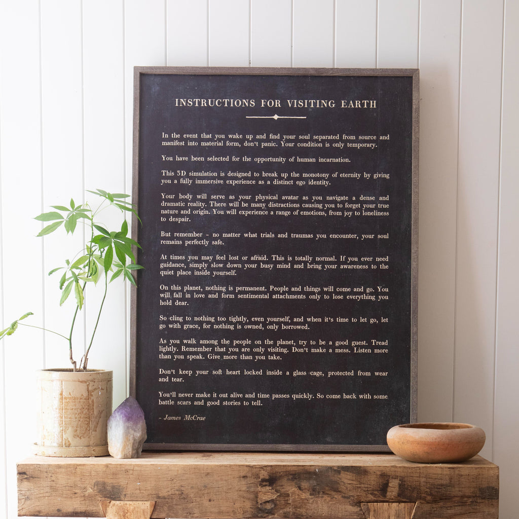 Instructions For Visiting Earth Art Print