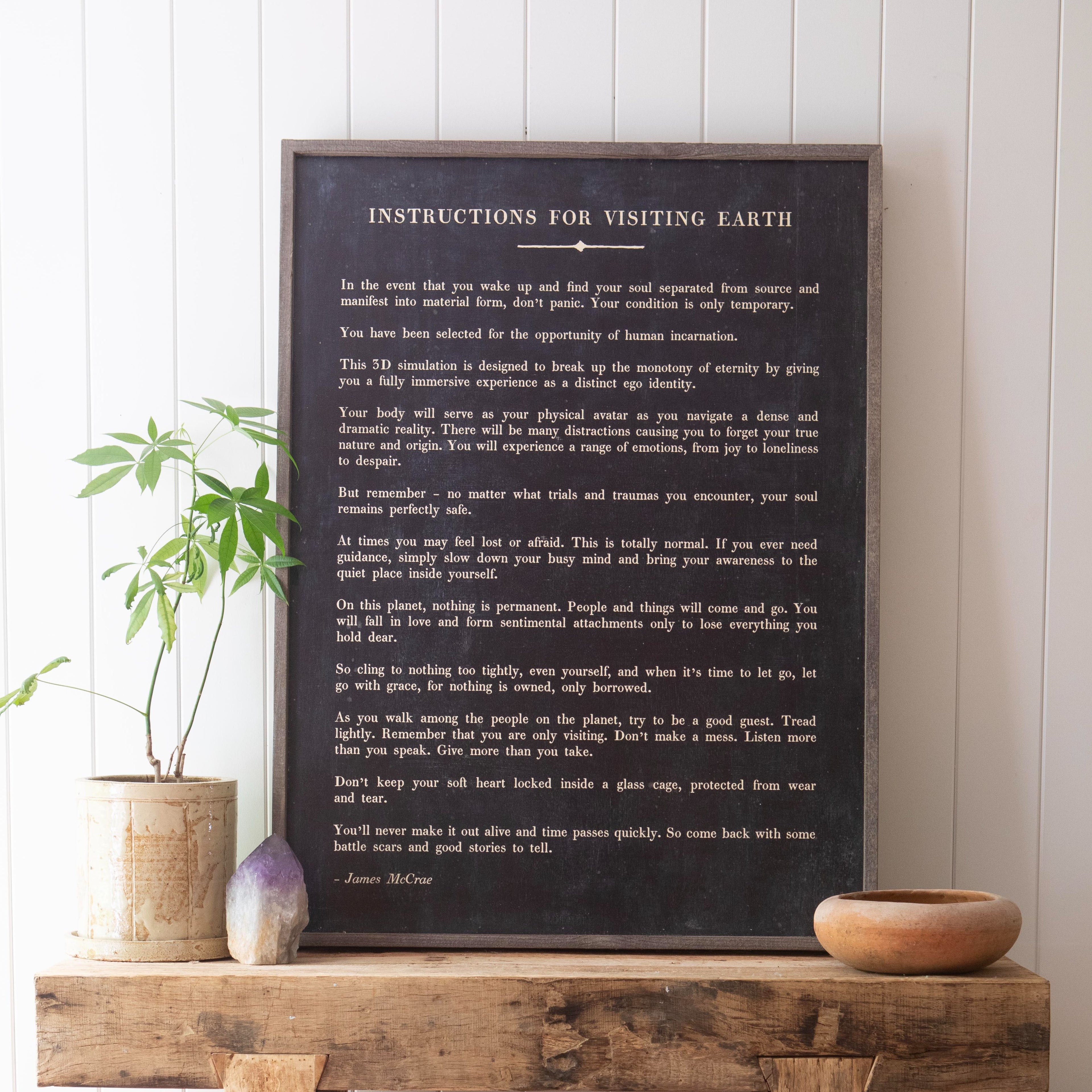 Instructions Before Visiting Earth Art Print (Gallery Wrap)