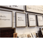 Hello Gorgeous Art Print - Grey Wood