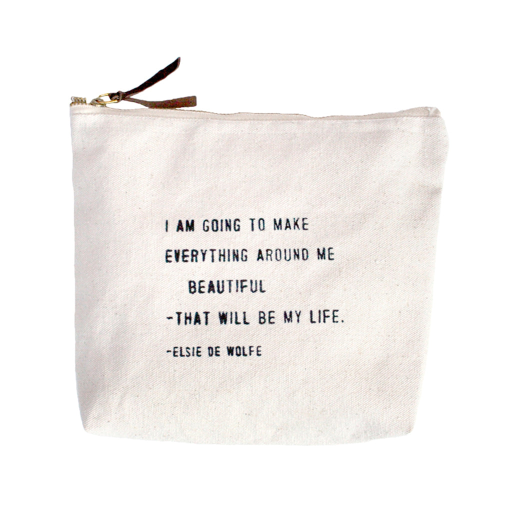 Canvas Zip Bag - Cream