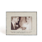 "I Will Think Of You" Zinc Linen  Frame 6"x4" Horizontal