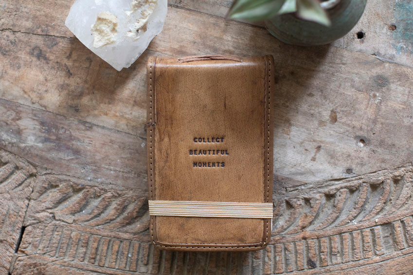 ***Collect Beautiful Moments Mini Leather Journal - Maple