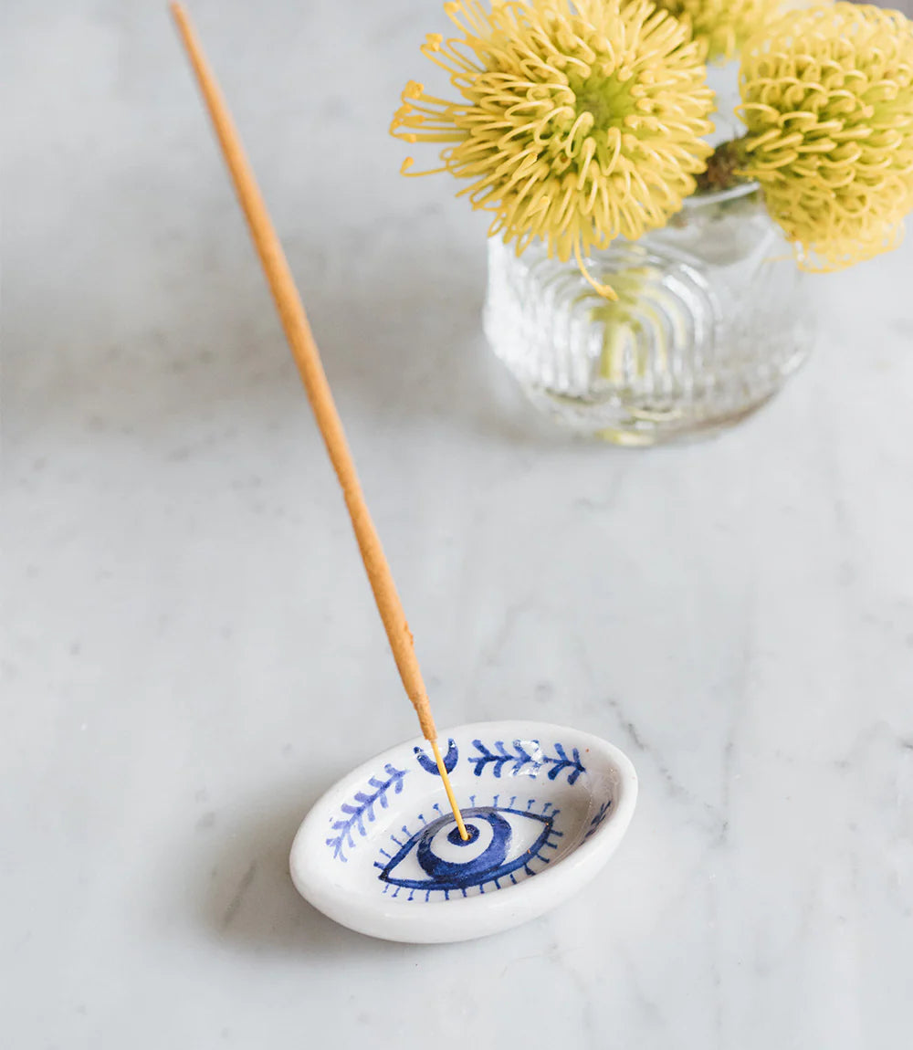 Lalita Evil Eye Incense Holder - Hand Painted