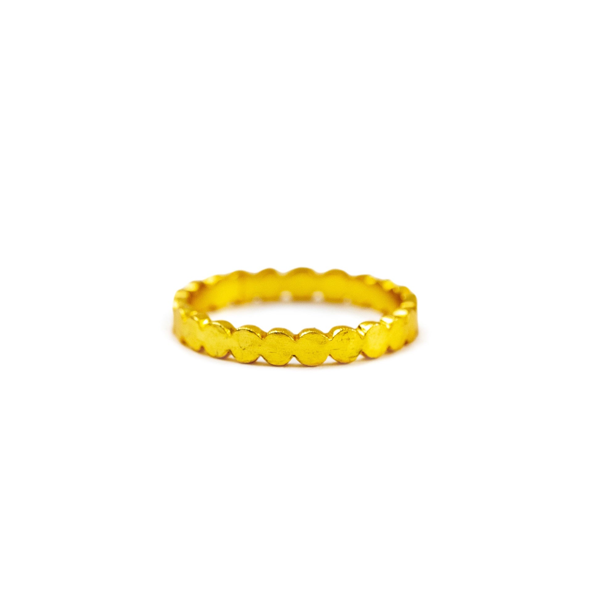 ***Gold Plated Scalloped Ring - Size