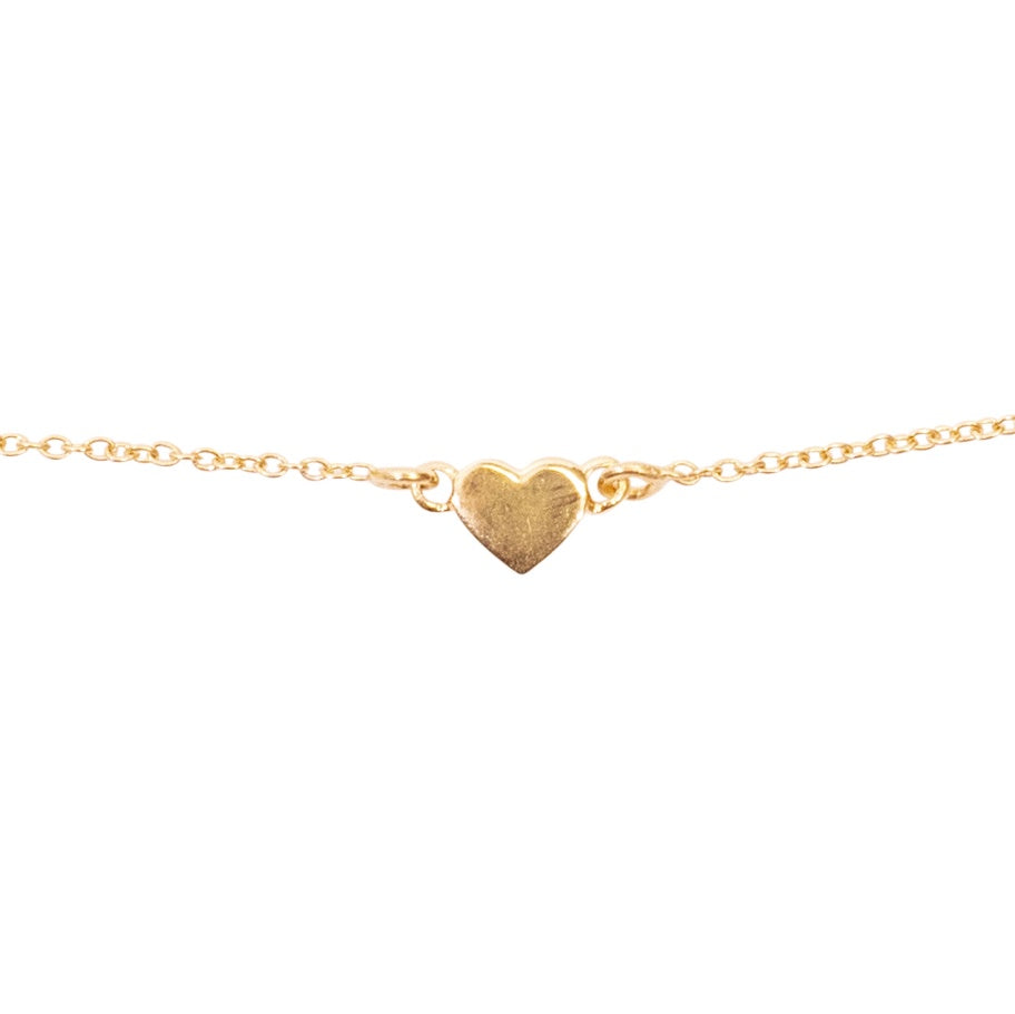***Gold Plated Brass Anklet with Heart
