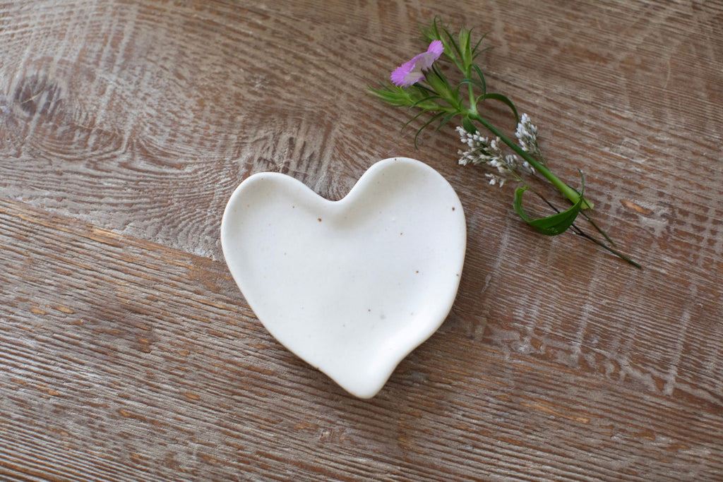 Heart Speckled Ceramic Dish
