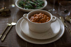 Ribbed Ceramic Speckled Casserole Bowl with Handles