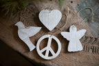Heart Whitewash Wooden Ornament