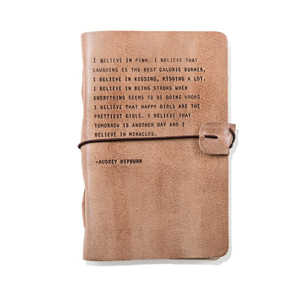 Audrey Hepburn Artisan Leather Journal - Blush