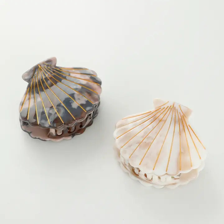 Calacatta Seashell Claw Clip, Small