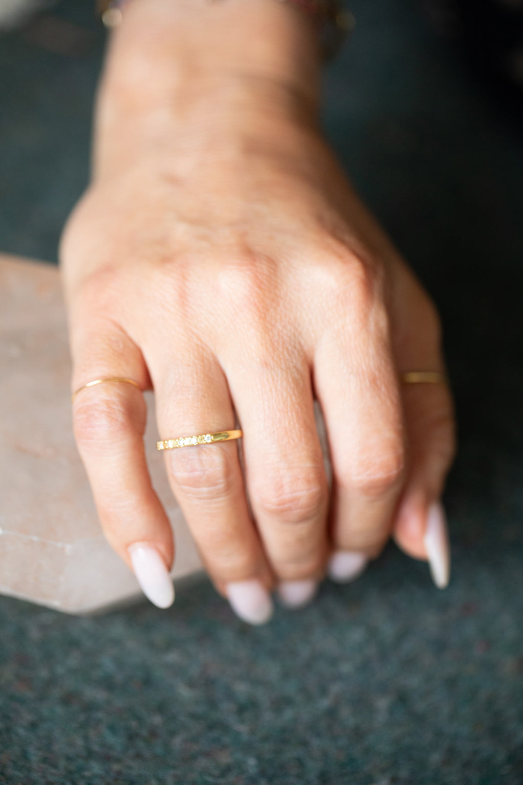 ***White Topaz Accent Ring - Size