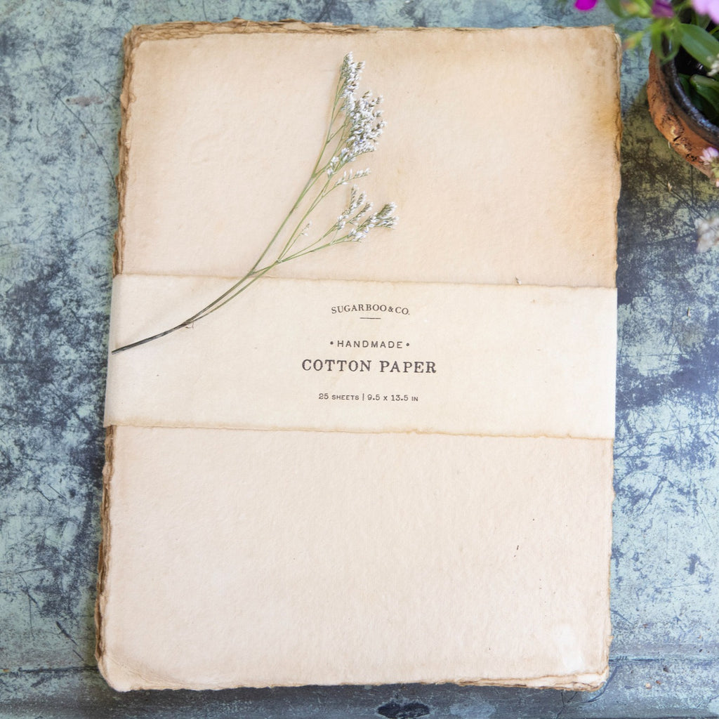 ***9"x13.5" Handmade Cotton Paper Bundle - Wheat