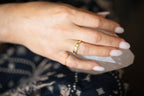 ***Triple White Topaz Starburst Ring