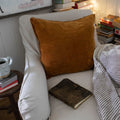 Canyon Velvet Pillow with Poms - 22" x 22"