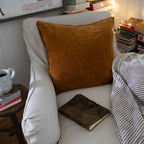 Canyon Velvet Pillow with Poms - 22" x 22"