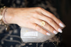 Round Multi Tourmaline Plate Ring - size