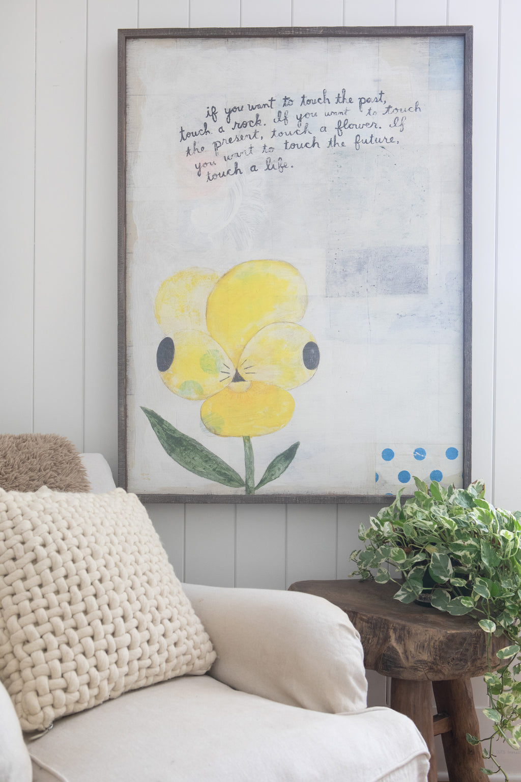 Yellow Pansy Vertical Art Print - Gallery Wrap